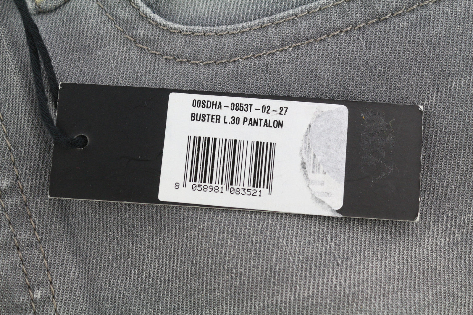 DIESEL Buster 0853T Men Jeans W27/L30 Regular Slim Tapered Stretch Washed Grey