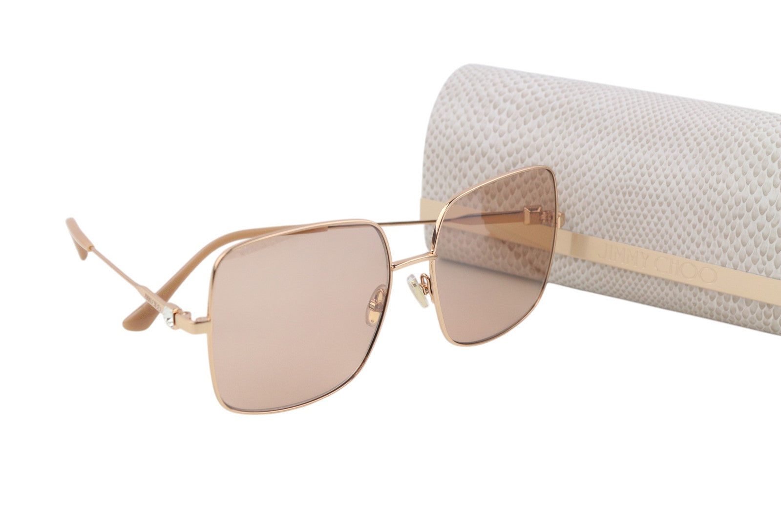 JIMMY CHOO Lili/S Women Sunglasses ONE SIZE Tinted Rose Gold Square RRP€299