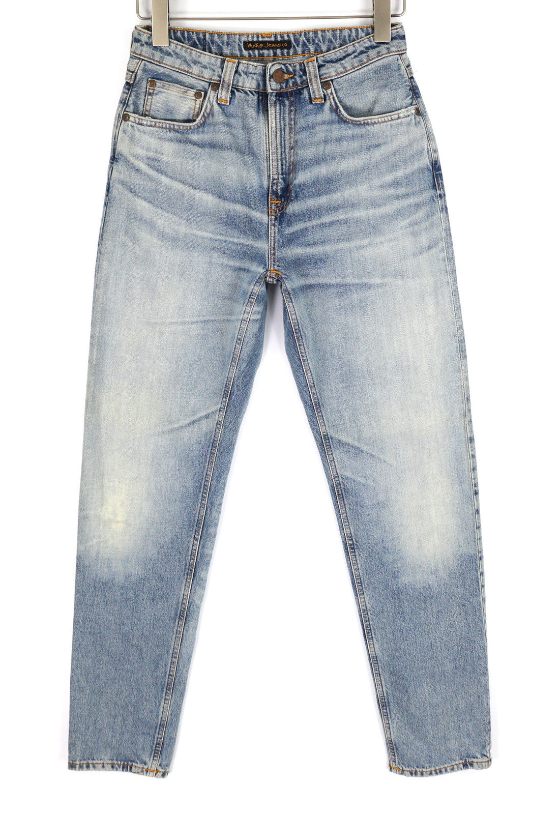 NUDIE JEANS Breezy Britt Women Jeans W28/L32 Slim Fit Washed Denim Blue Zip Fly