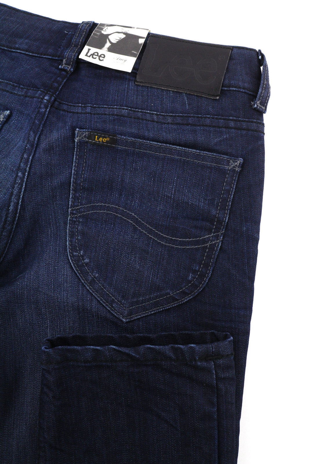 LEE Amy Women Jeans W26/L33 Denim Blue Washed Slim Fit Zip Fly Pockets Logo