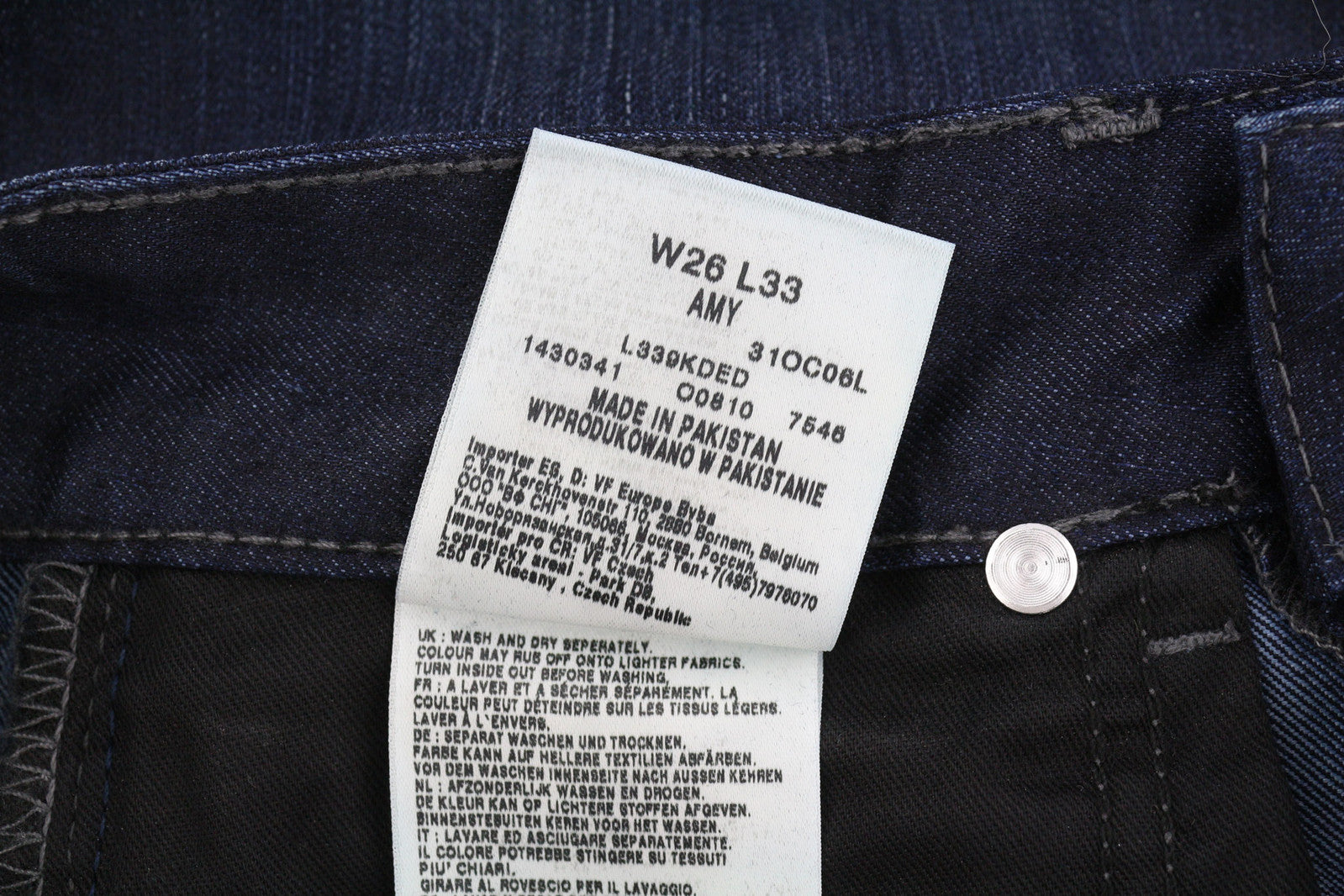 LEE Amy Women Jeans W26/L33 Denim Blue Washed Slim Fit Zip Fly Pockets Logo