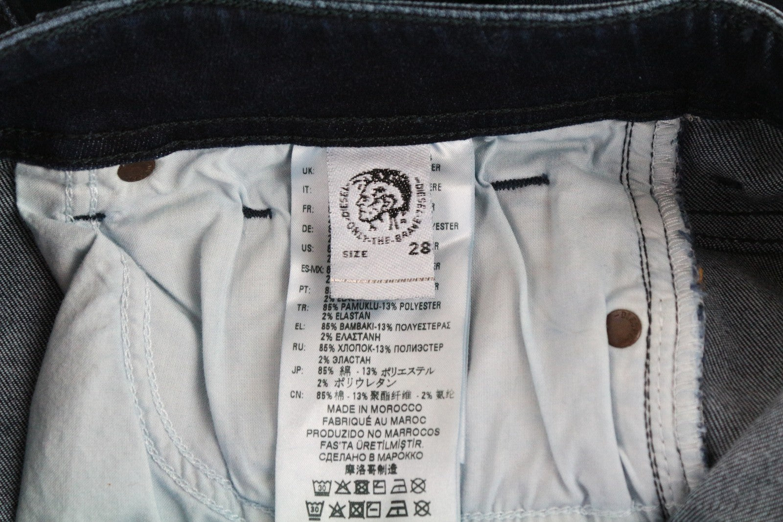 DIESEL Sleenker-X 083AG Men's Jeans W28/L34 Slim Skinny Fit Stretch Dark Blue