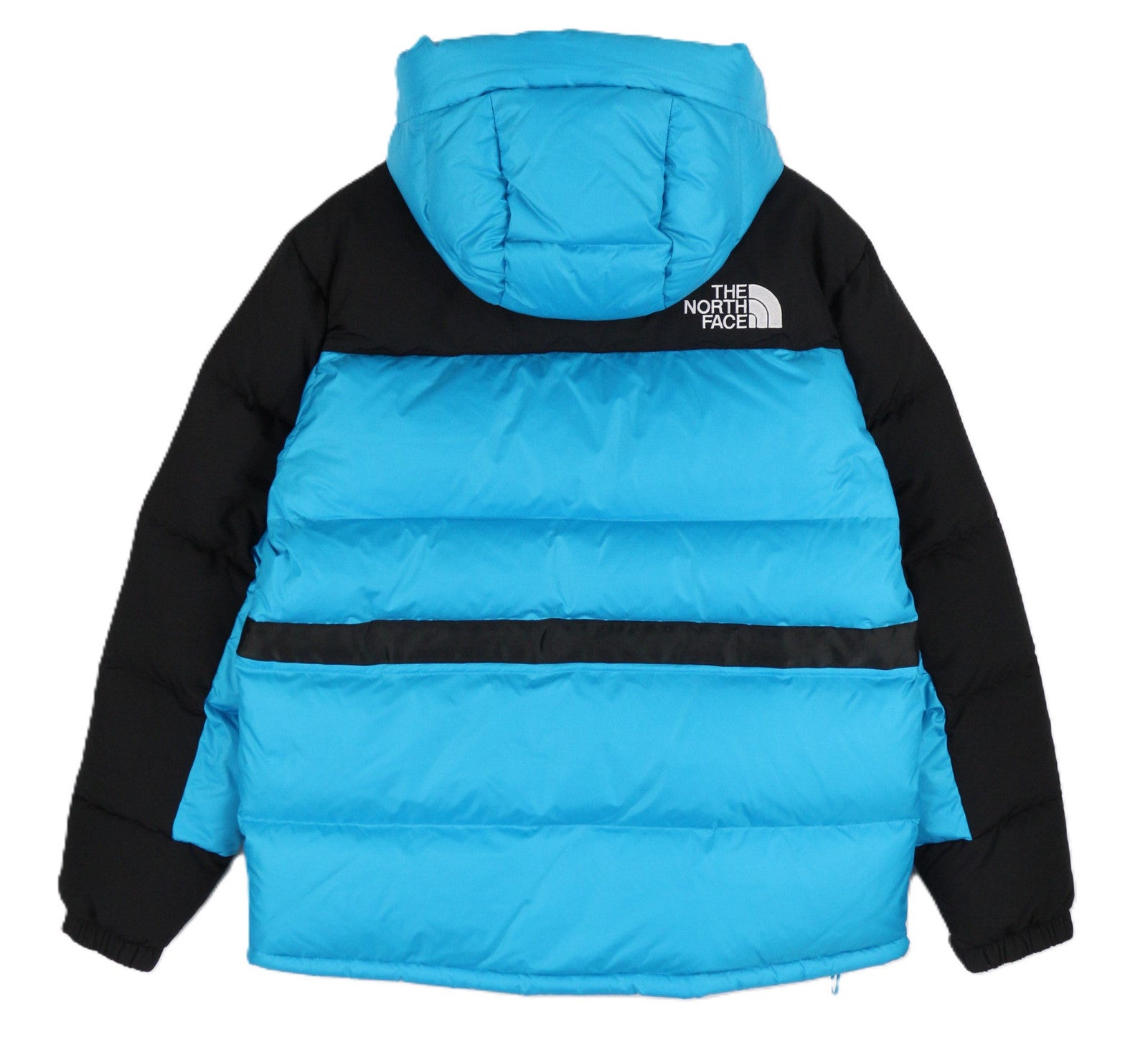 THE NORTH FACE Himalayan Men Jacket M 550 Down Filled Hooded Quilted Logo Blue