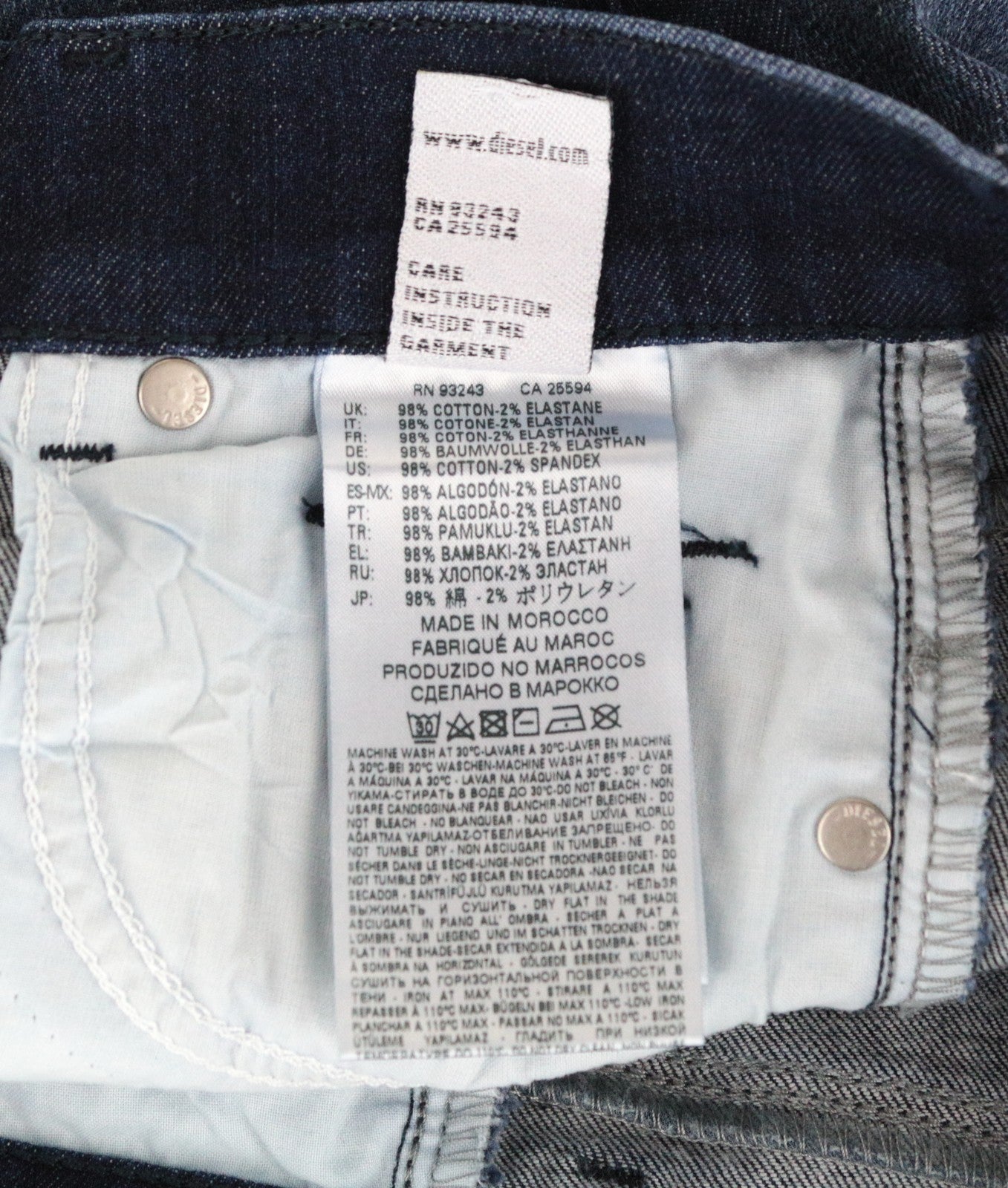 DIESEL Sandy 0685T Women's Jeans W24/L34 Slim Straight Girls Blue Cotton Stretch