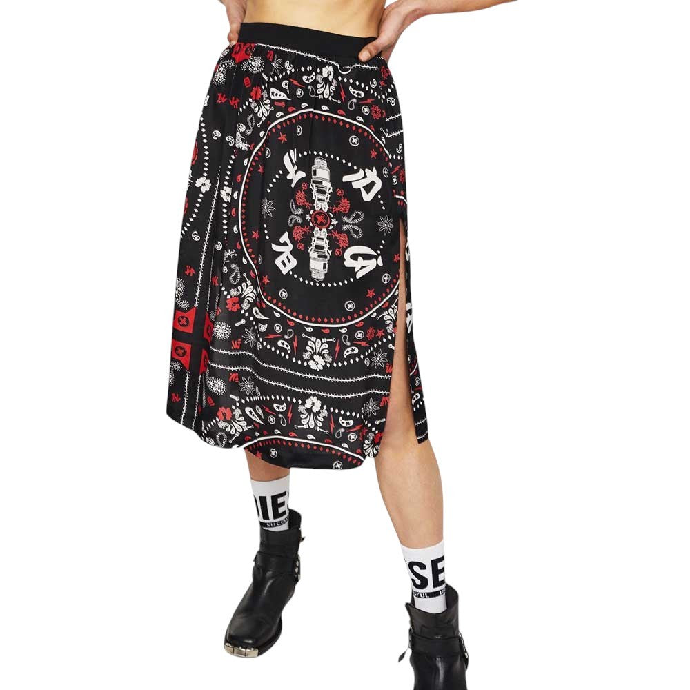 DIESEL O-Miyo-B Women Skirt XS Elastic Waist Patterned Knee-Length RRP€150