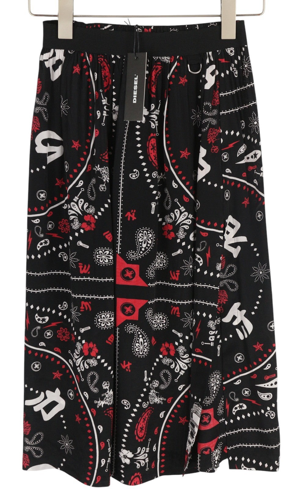 DIESEL O-Miyo-B Women Skirt XS Elastic Waist Patterned Knee-Length RRP€150