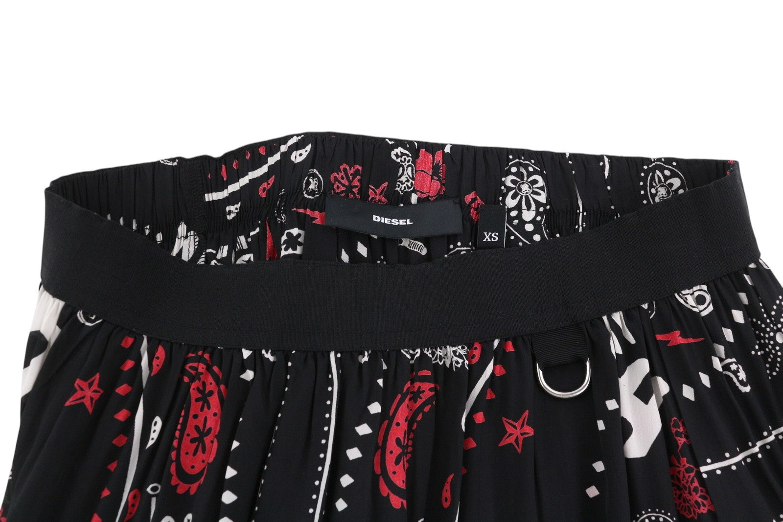 DIESEL O-Miyo-B Women Skirt XS Elastic Waist Patterned Knee-Length RRP€150