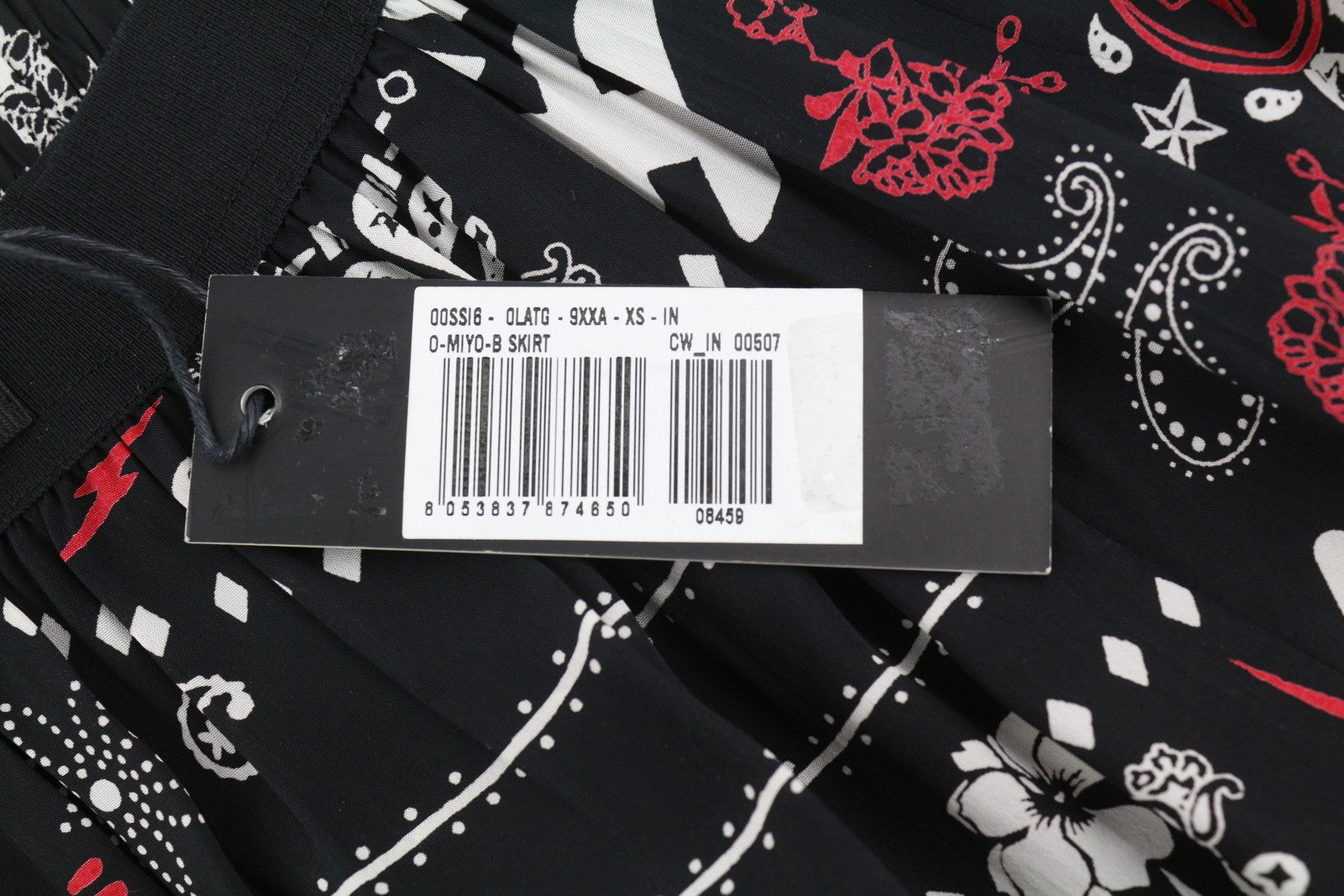 DIESEL O-Miyo-B Women Skirt XS Elastic Waist Patterned Knee-Length RRP€150