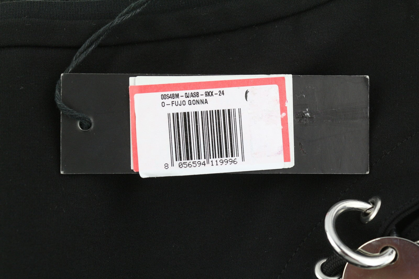 DIESEL O-Fujo 0JASB Women Skirt W24 Black Silver Tone Details Stretch RRP€165