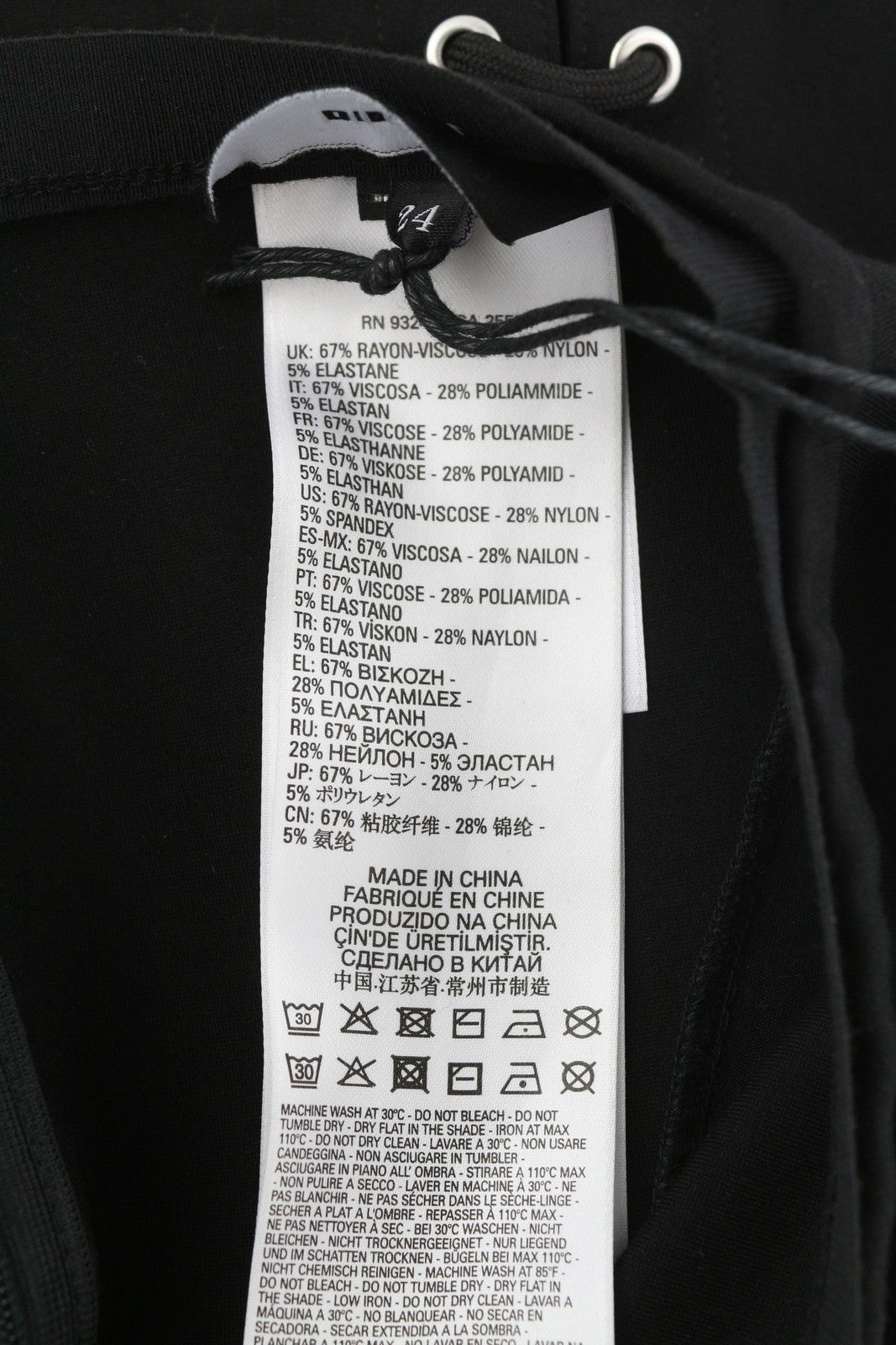 DIESEL O-Fujo 0JASB Women Skirt W24 Black Silver Tone Details Stretch RRP€165