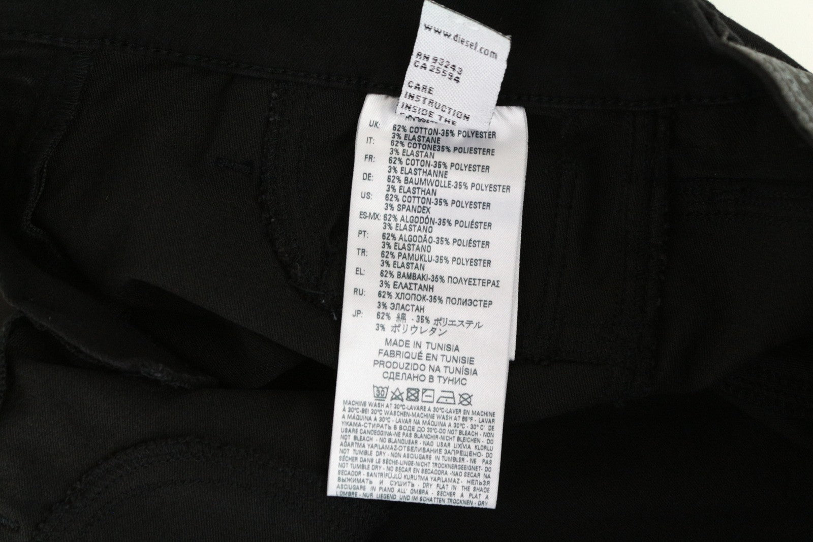 DIESEL Livier R608A Women's Jeans W25 Super Slim Fit Black Cotton Stretch