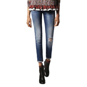 DIESEL Livier 084GJ Women Jeans W24 Super Slim Girls Ripped Cotton Stretch Blue