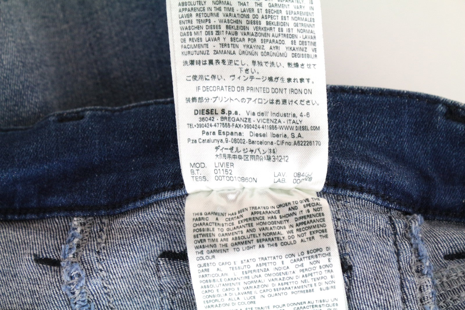 DIESEL Livier 084GJ Women Jeans W24 Super Slim Girls Ripped Cotton Stretch Blue