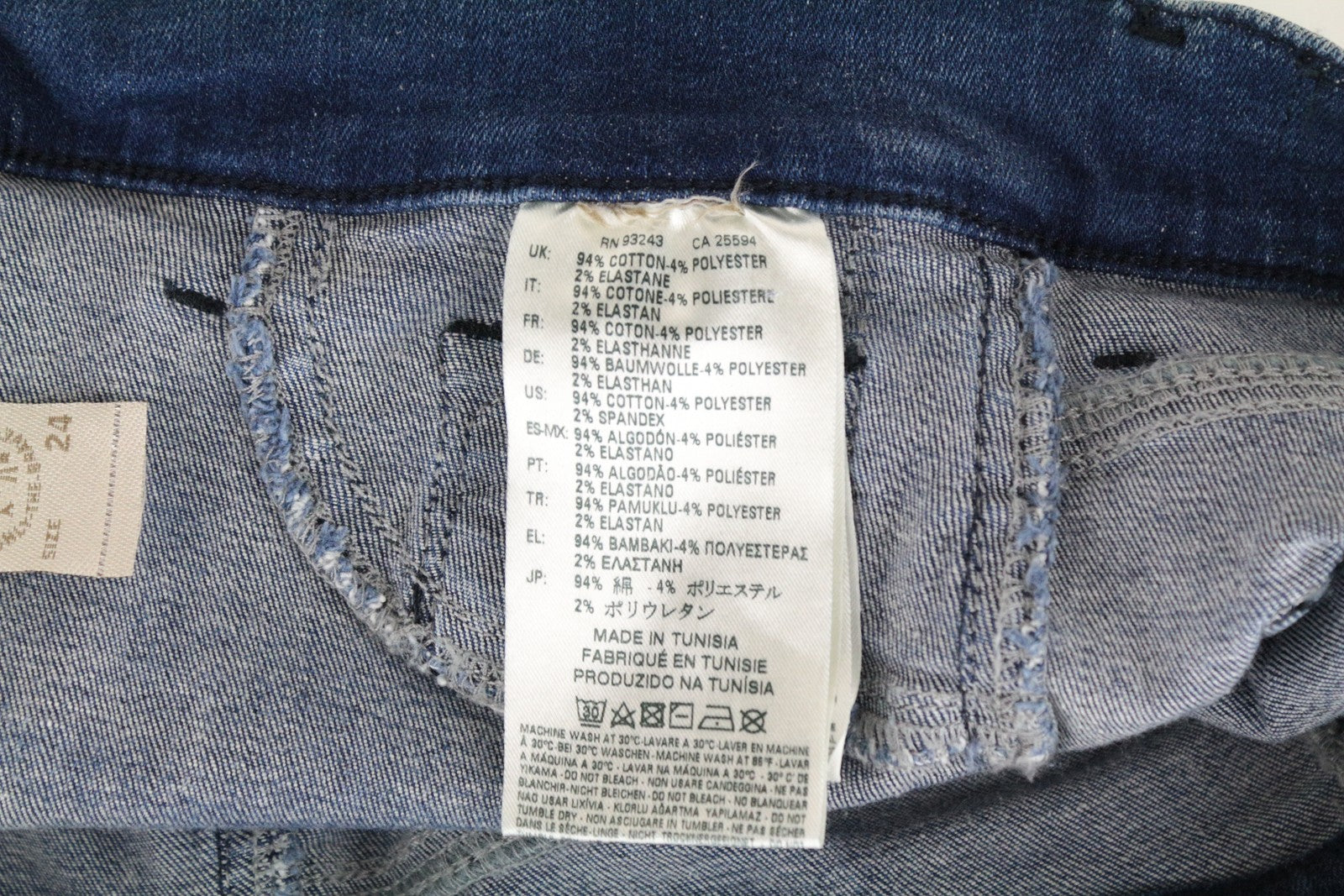 DIESEL Livier 084GJ Women Jeans W24 Super Slim Girls Ripped Cotton Stretch Blue