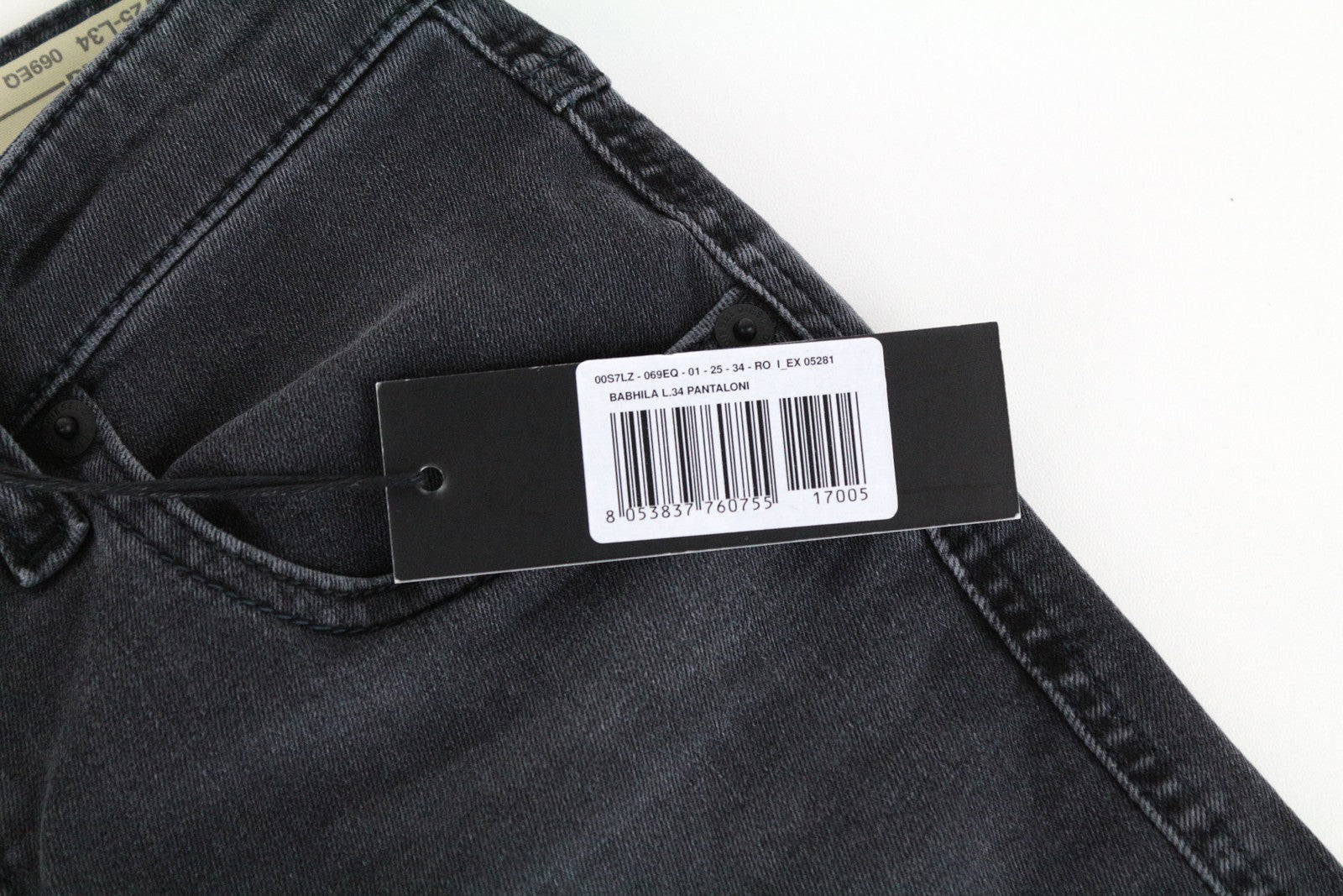 DIESEL Babhila 069EQ Women's Jeans W25/L34 Slim Skinny Fit Grey Cotton Stretch