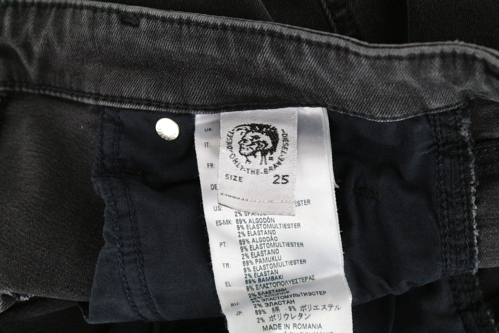 DIESEL Babhila 069EQ Women's Jeans W25/L34 Slim Skinny Fit Grey Cotton Stretch