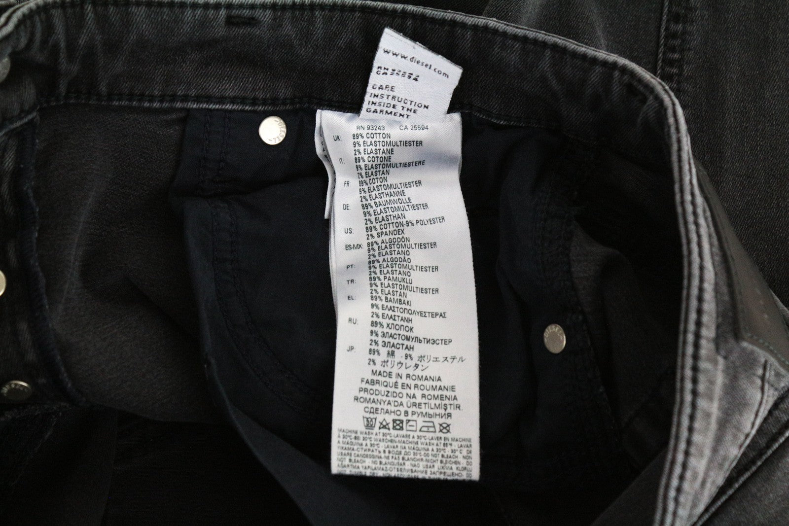 DIESEL Babhila 069EQ Women Jeans W27/L34 Slim Skinny Washed Grey Cotton Stretch