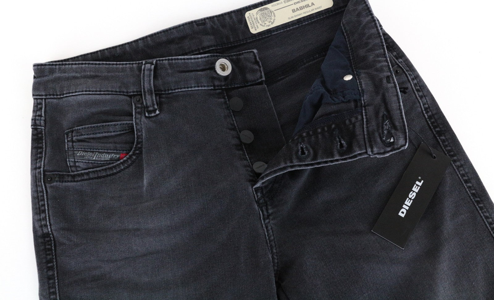 DIESEL Babhila 069EQ Women's Jeans W26/L32 Slim Skinny Wash Grey Cotton Stretch