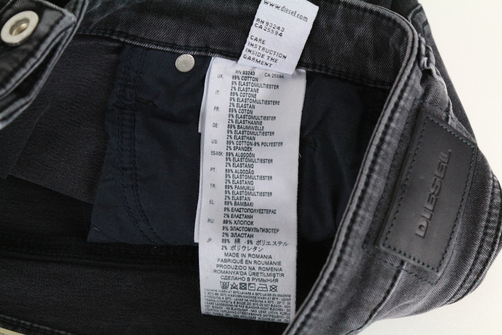 DIESEL Babhila 069EQ Women's Jeans W26/L32 Slim Skinny Wash Grey Cotton Stretch