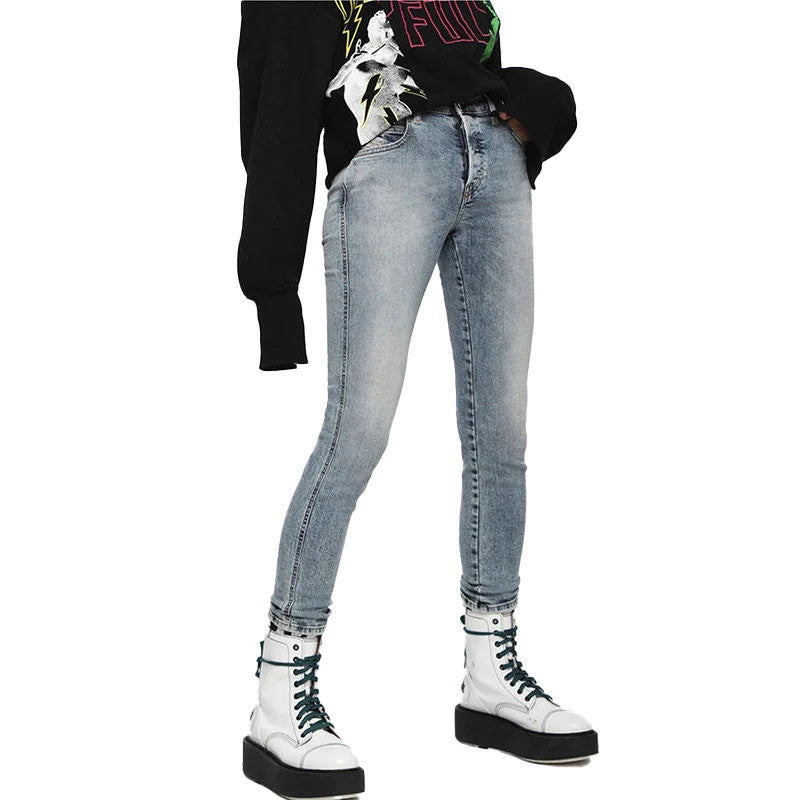 DIESEL Babhila 069BN Women's Jeans W28/L32 Slim Skinny Cotton Stretch Light Blue