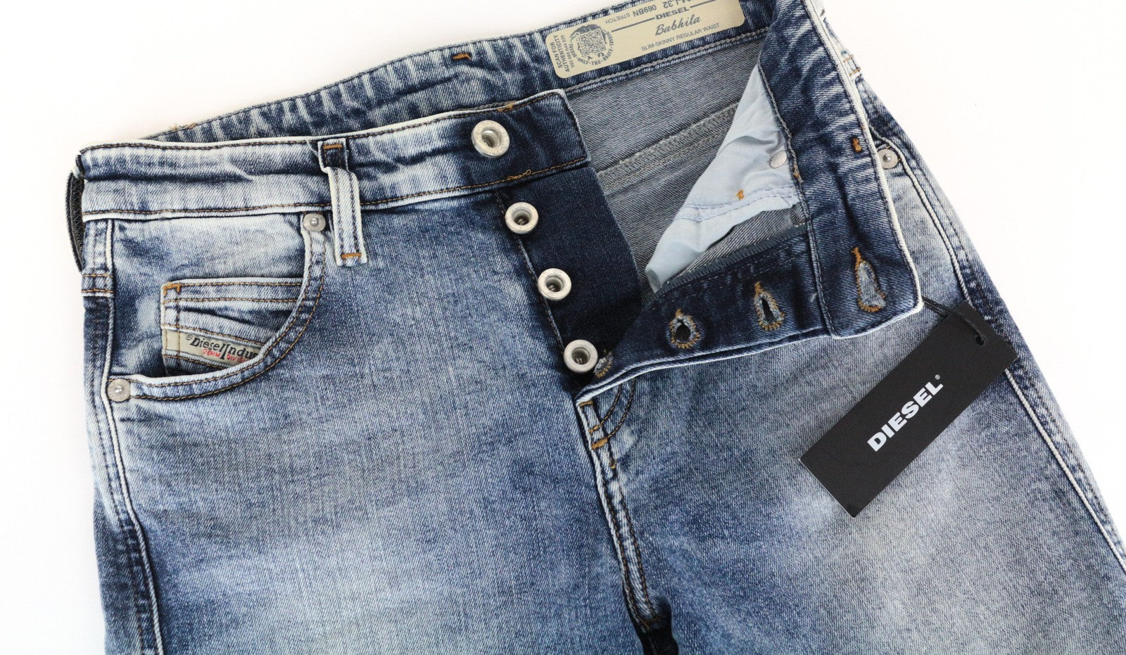 DIESEL Babhila 069BN Women's Jeans W28/L32 Slim Skinny Cotton Stretch Light Blue