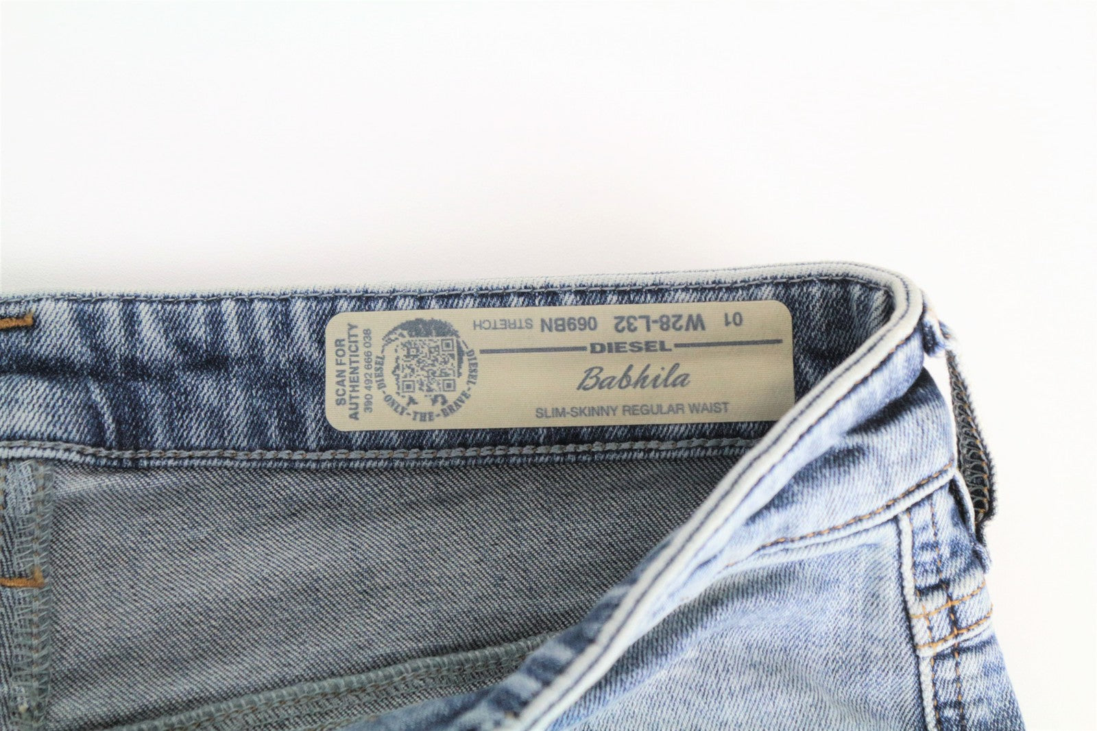 DIESEL Babhila 069BN Women's Jeans W28/L32 Slim Skinny Cotton Stretch Light Blue