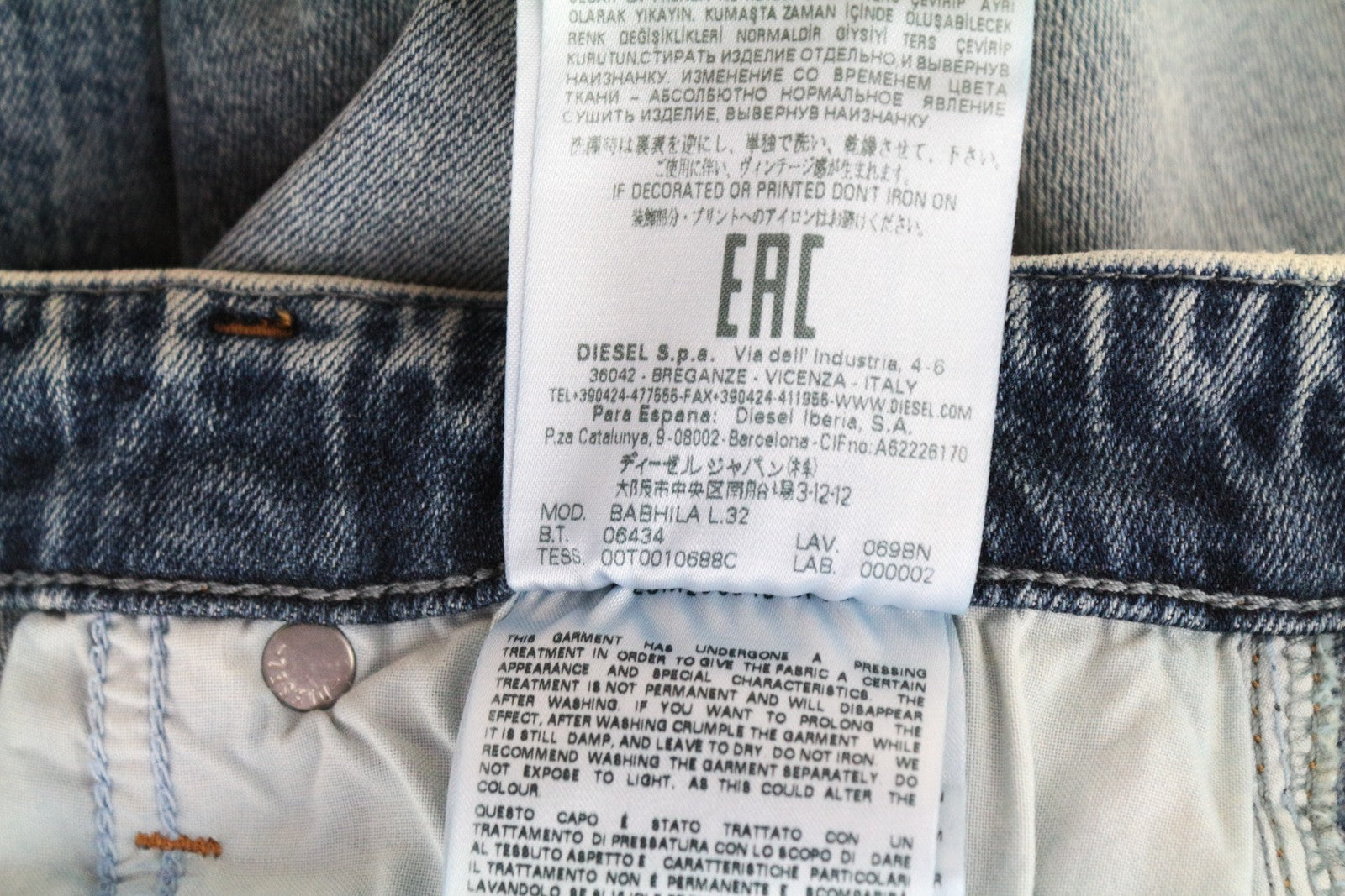 DIESEL Babhila 069BN Women Jeans W27/L32 Slim Skinny Washed Cotton Stretch Blue