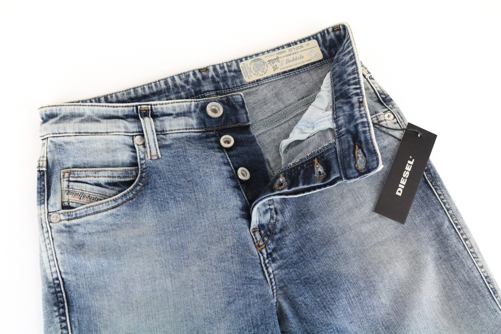 DIESEL Babhila 069BN Women Jeans W27/L32 Slim Skinny Washed Cotton Stretch Blue