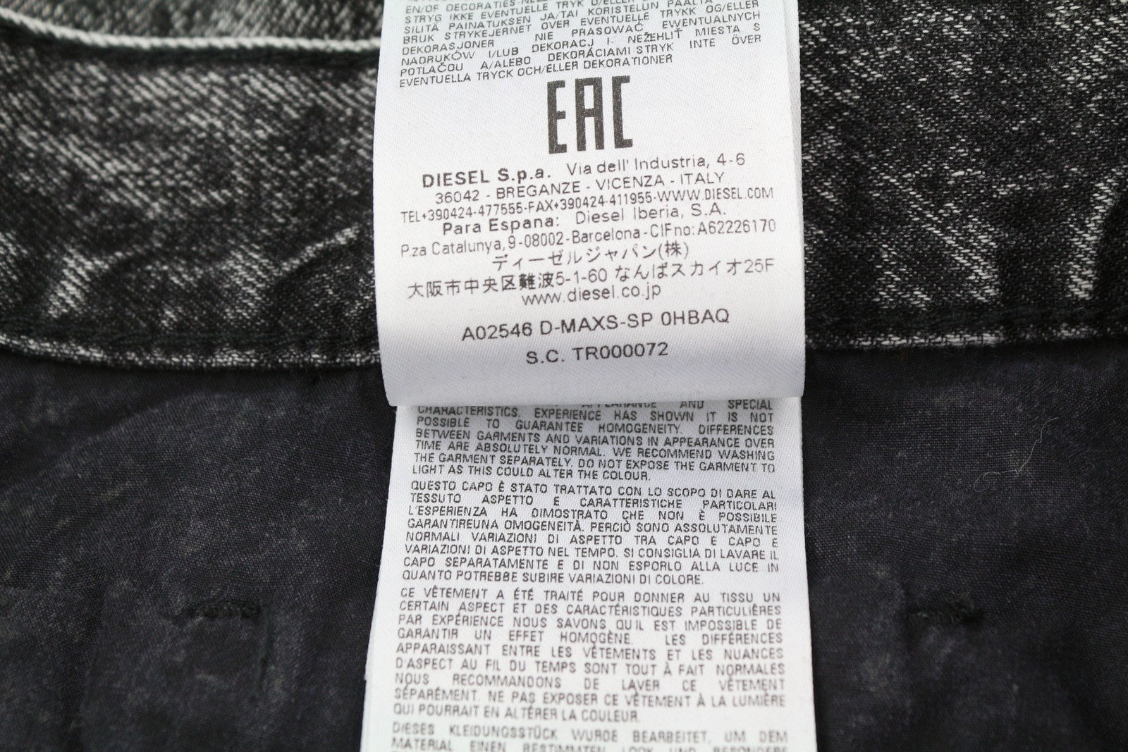 DIESEL D-Maxs-SP 0HBAQ Men Shorts W34 Black Denim Marbled Look RRP€150