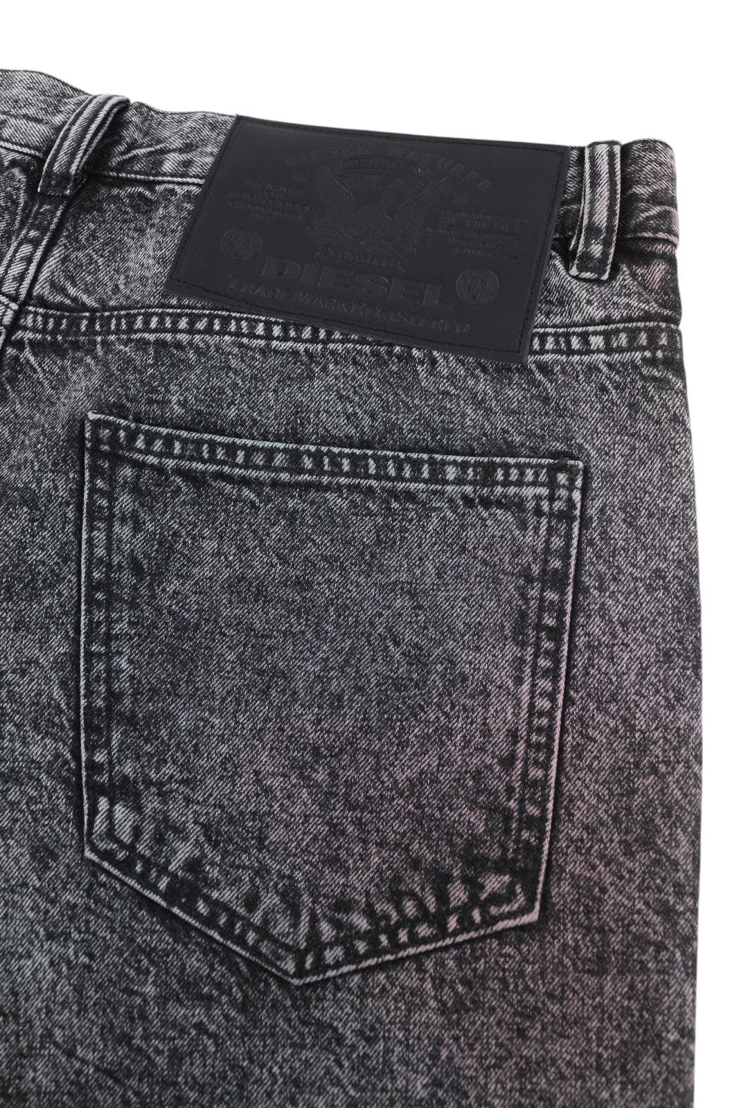 DIESEL D-Maxs-SP 0HBAQ Men Shorts W34 Black Denim Marbled Look RRP€150