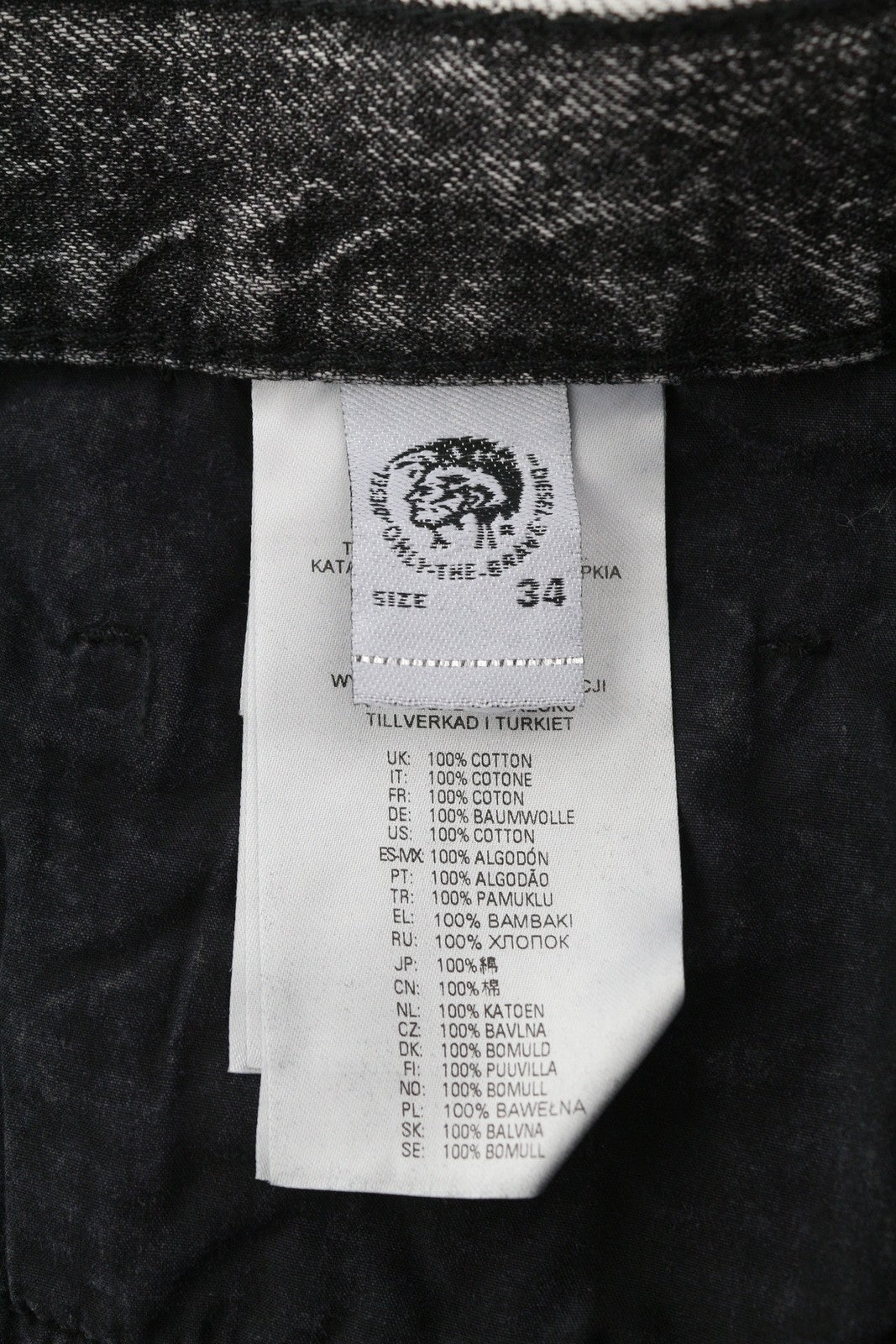 DIESEL D-Maxs-SP 0HBAQ Men Shorts W34 Black Denim Marbled Look RRP€150