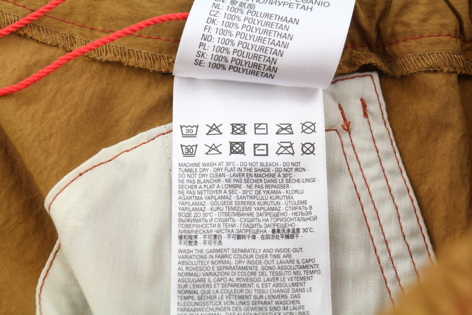 DIESEL P-Glary Men Shorts W32 Cargo Mid Brown Elastic Waist Pockets RRP€175