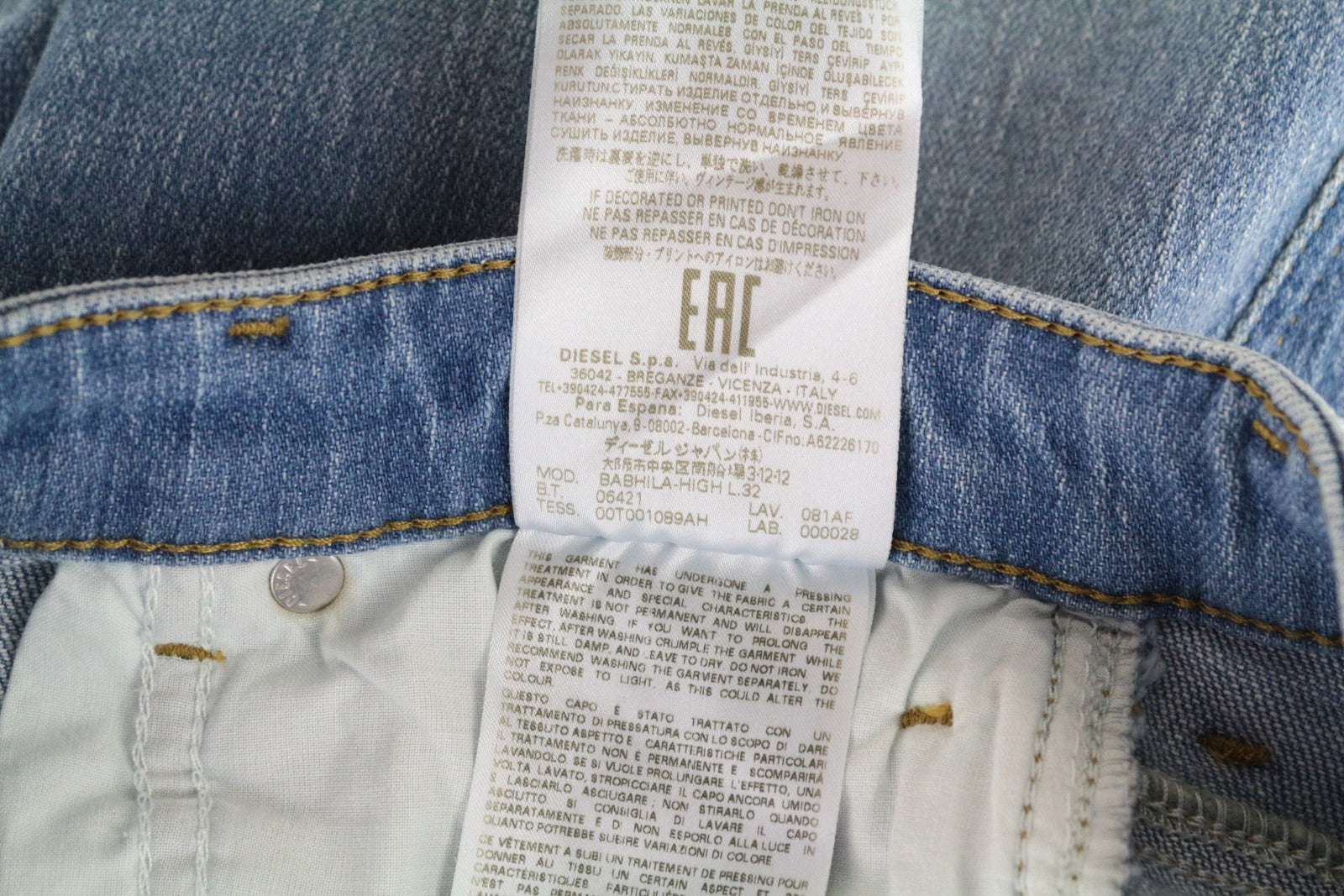 DIESEL Babhila-High 081AF Women Jeans W27/L32 Slim Skinny 5-Pocket Stretch Blue