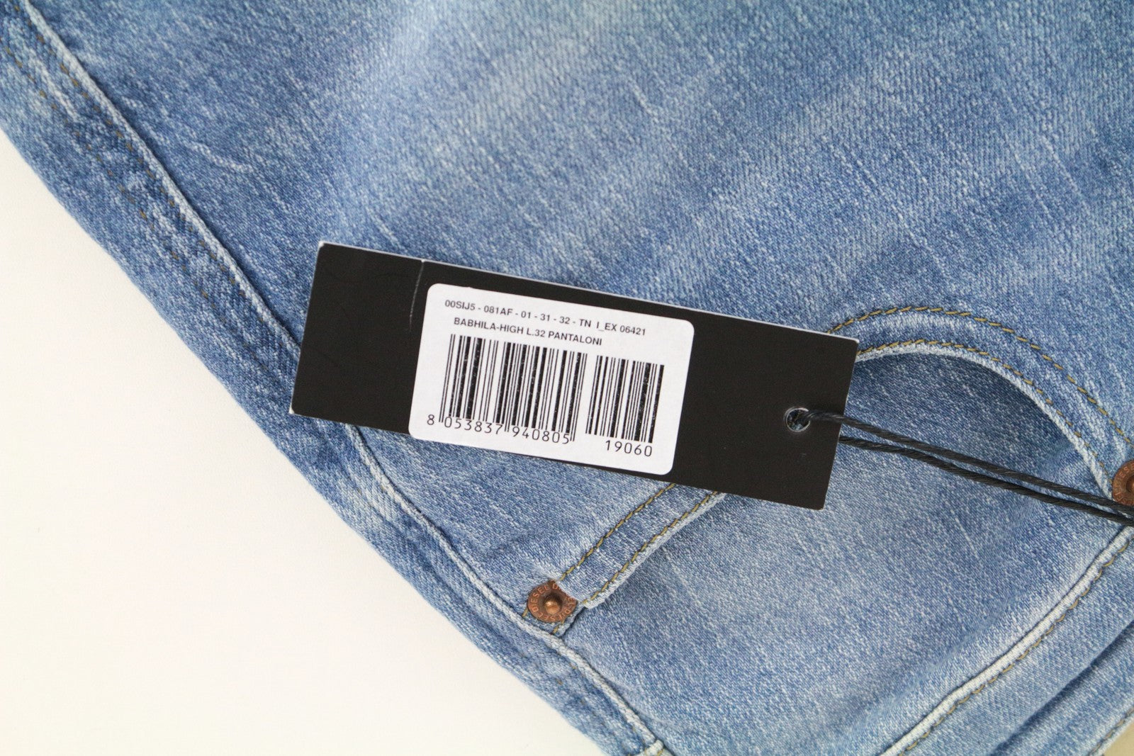 DIESEL Babhila-High 081AF Women's Jeans W31/L32 Slim Skinny Washed Stretch Blue