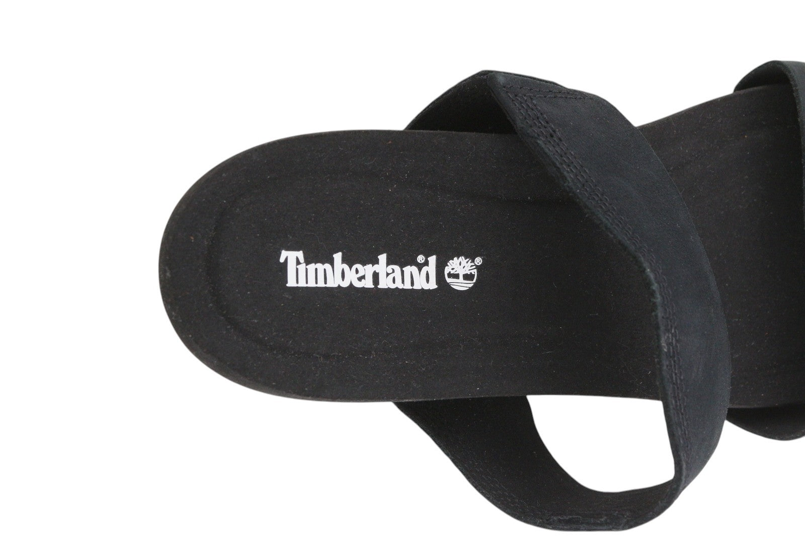 TIMBERLAND A2AT9 Women Sandals EU39/39.5 Black Leather Straps Flat Sole Logo