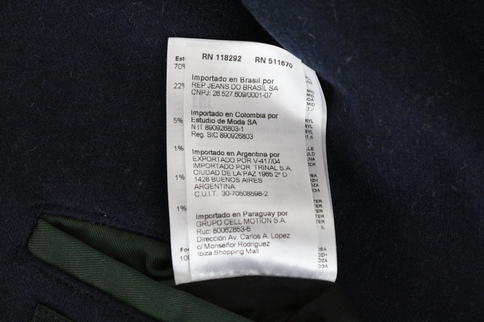 REPLAY Men's Coat 48 Blue Wool Blend Double-Breasted Peak Collared RRP€499