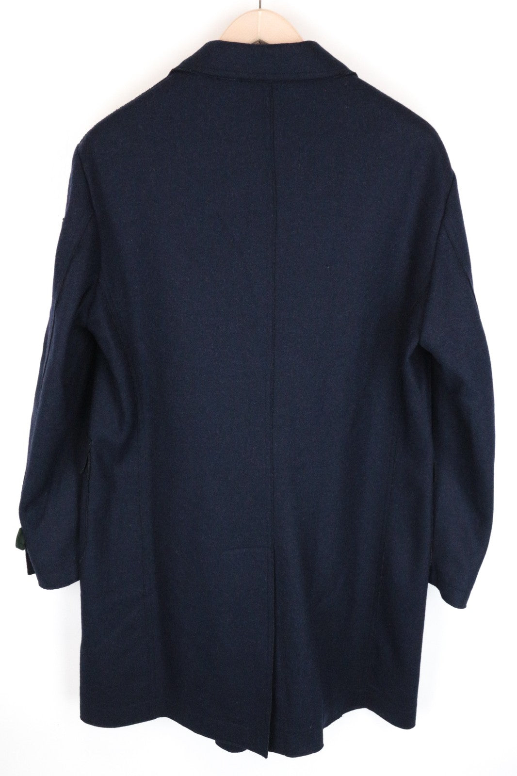 REPLAY Men's Coat 50 Blue Wool Blend Double-Breasted Peak Collared RRP€499