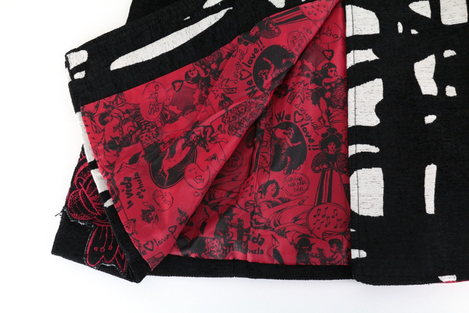 DESIGUAL Anna Laura Women Coat ~38 Black Cotton Blend Single-Breasted Patterned