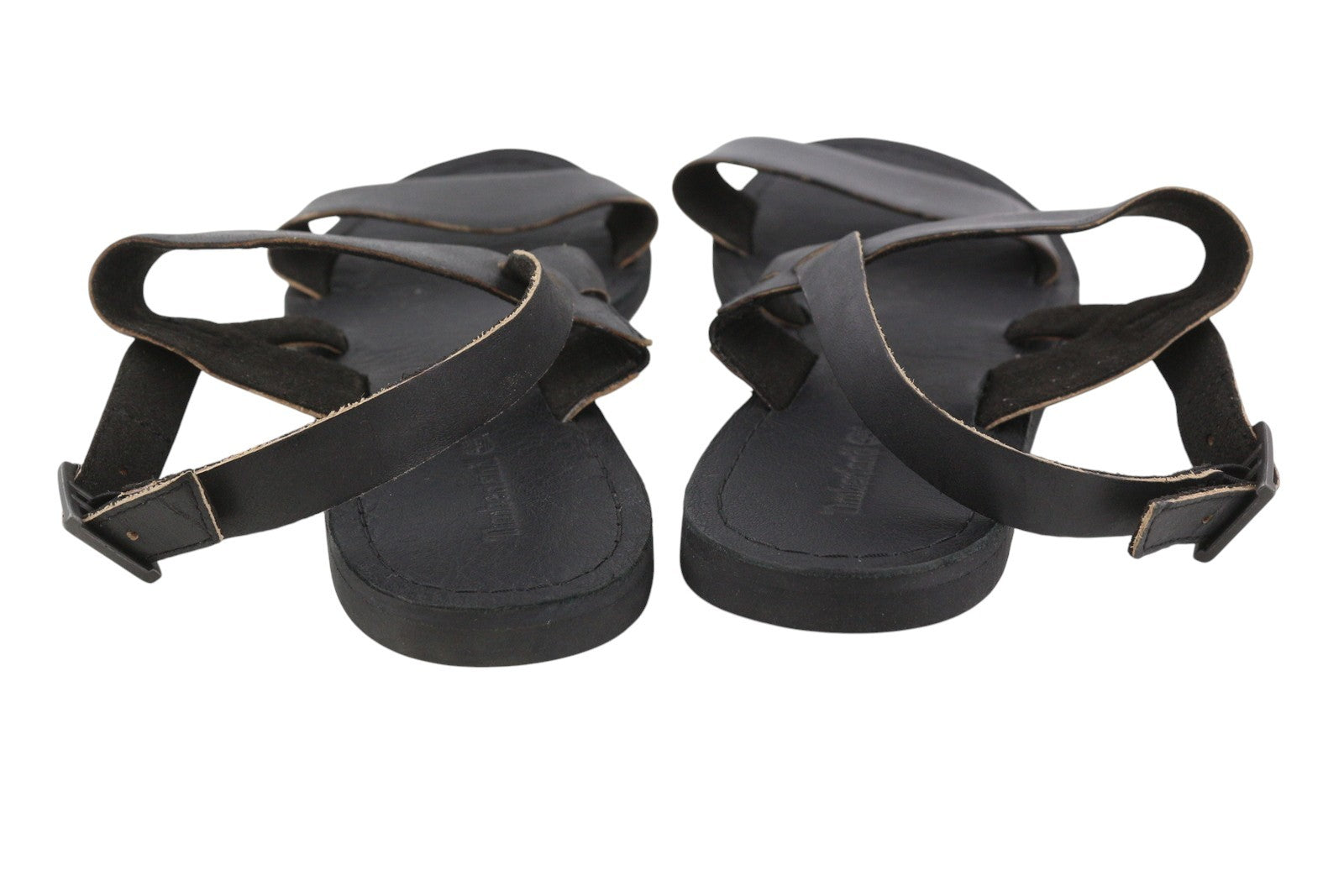 TIMBERLAND A1JFA Women Sandals EU39 EU39.5 Black Leather Open Toe Buckle Closure