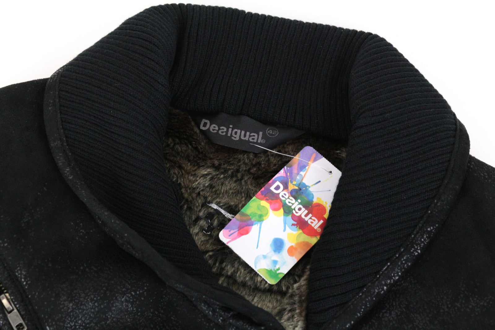 DESIGUAL Werewolf Women  Jacket 42 Black Single-Breasted Zipped Long Sleeve