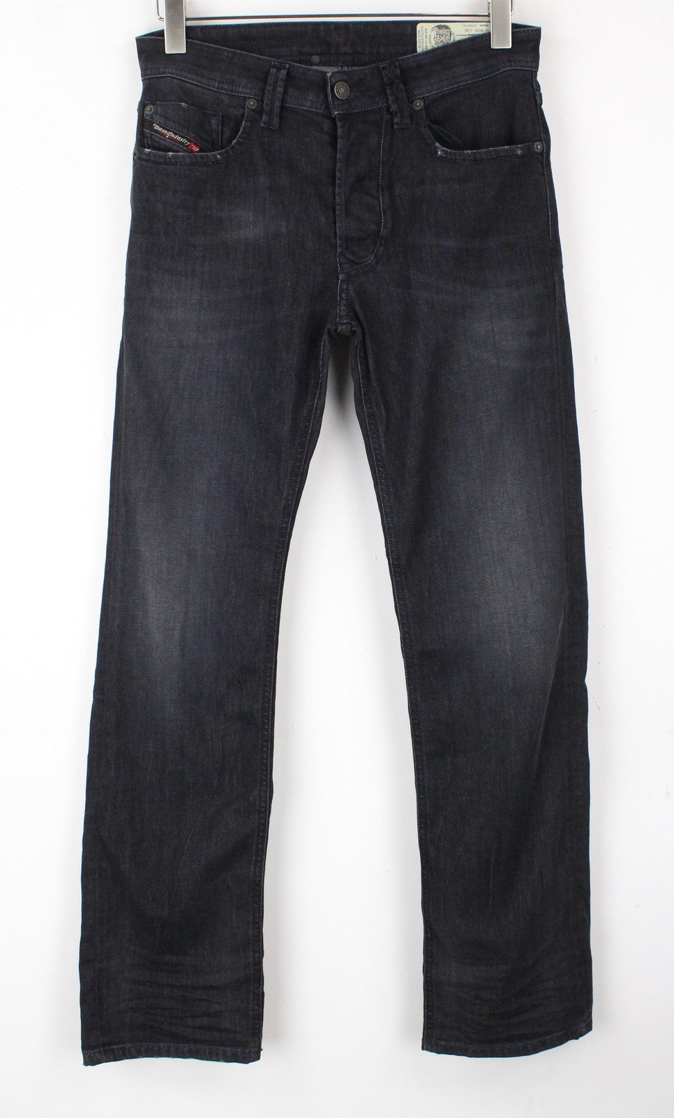 DIESEL Larkee 082AS Men Jeans W29/L34 Stretch Dark Grey Washed Regular Straight