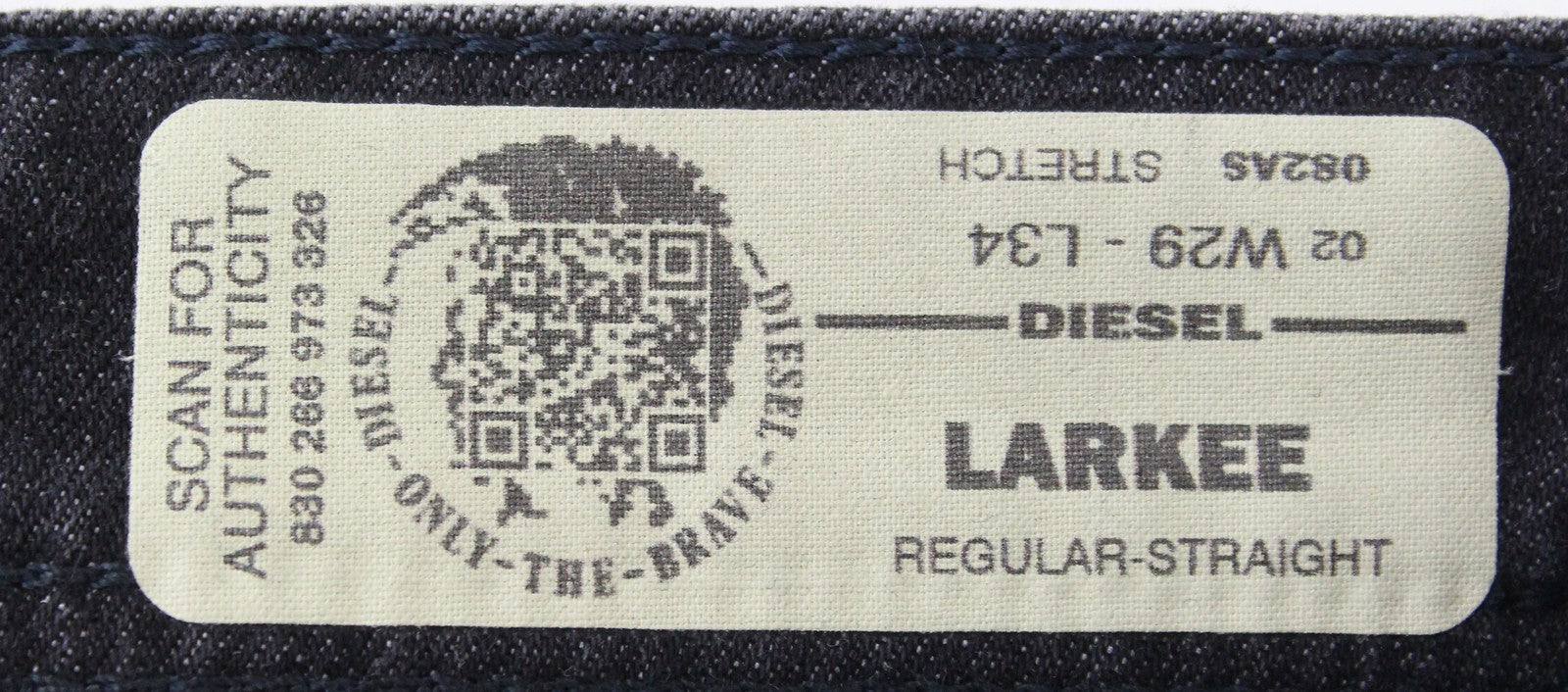 DIESEL Larkee 082AS Men's Jeans W29/L34 Dark Grey Faded Stretch Regular Straight