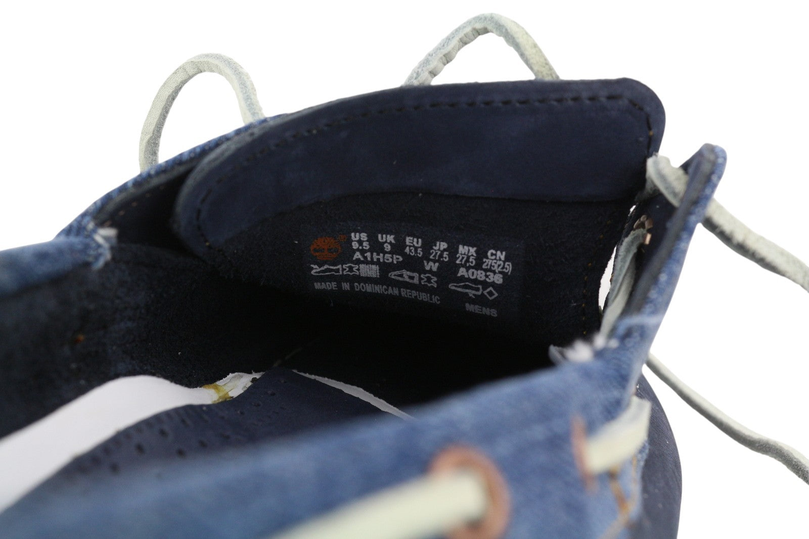 TIMBERLAND A1H5P Men Shoes EU43.5/44.5 Blue Leather Denim Almond Toe Laced