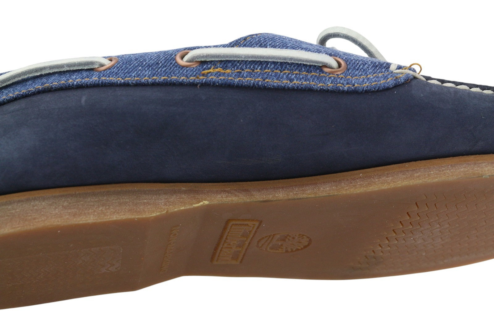 TIMBERLAND A1H5P Men Shoes EU43.5/44.5 Blue Leather Denim Almond Toe Laced