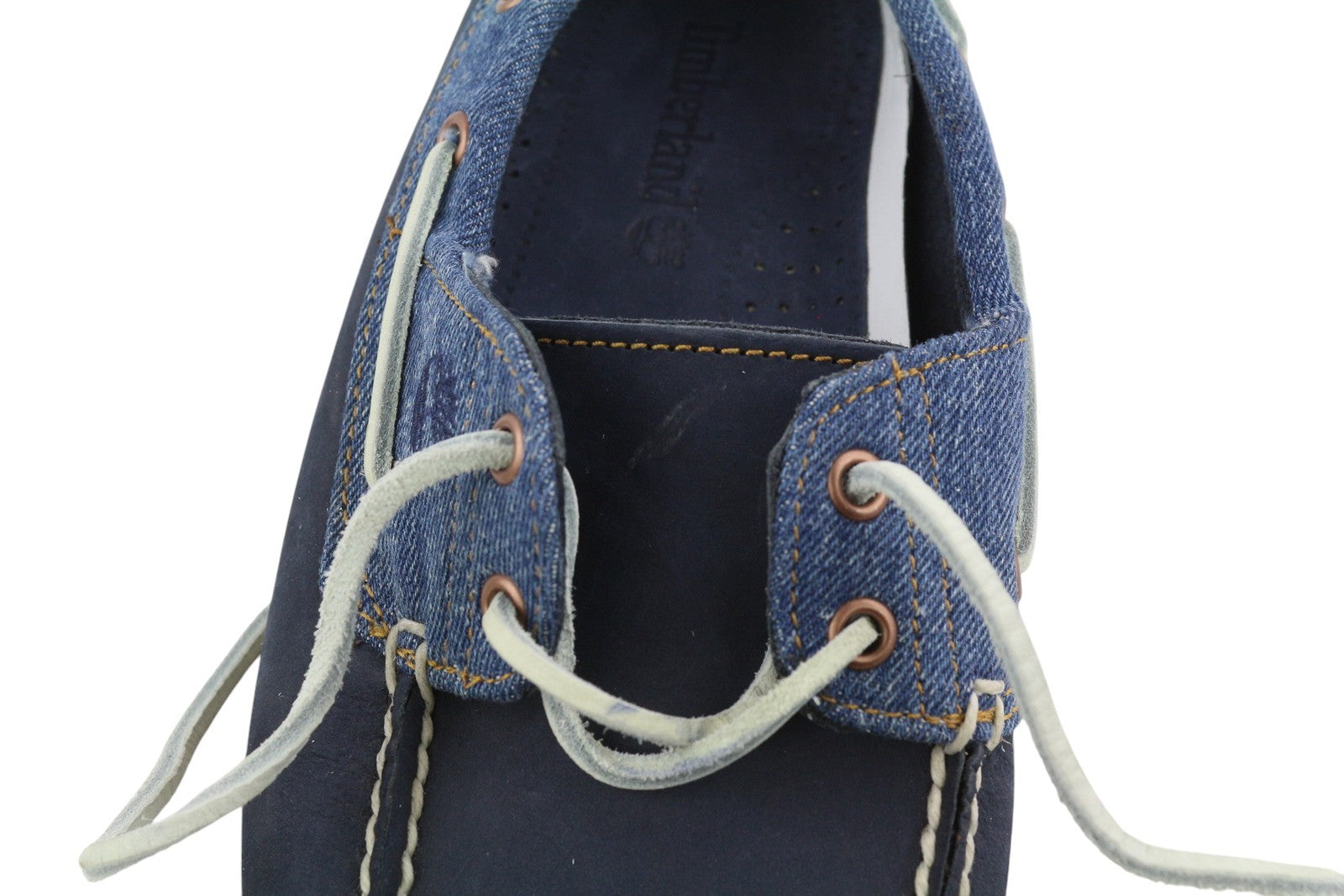 TIMBERLAND A1H5P Men Shoes EU43.5/44.5 Blue Leather Denim Almond Toe Laced