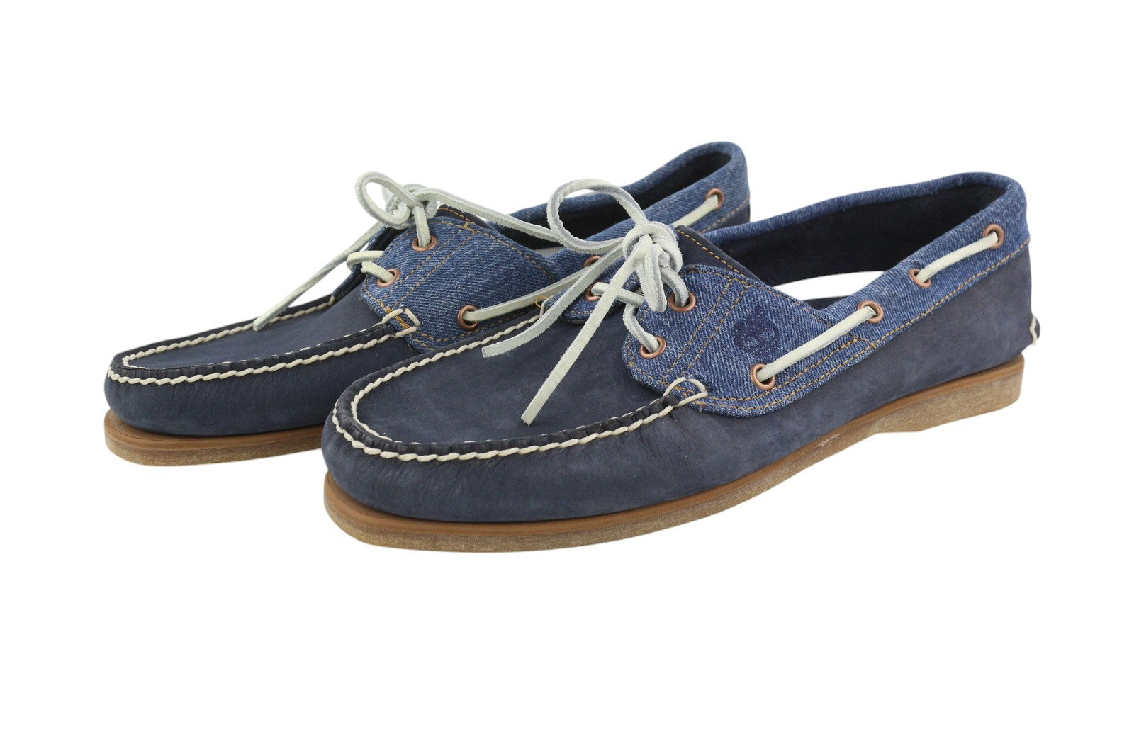 TIMBERLAND A1H5P Men Shoes EU43.5/44.5 Blue Leather Denim Almond Toe Laced