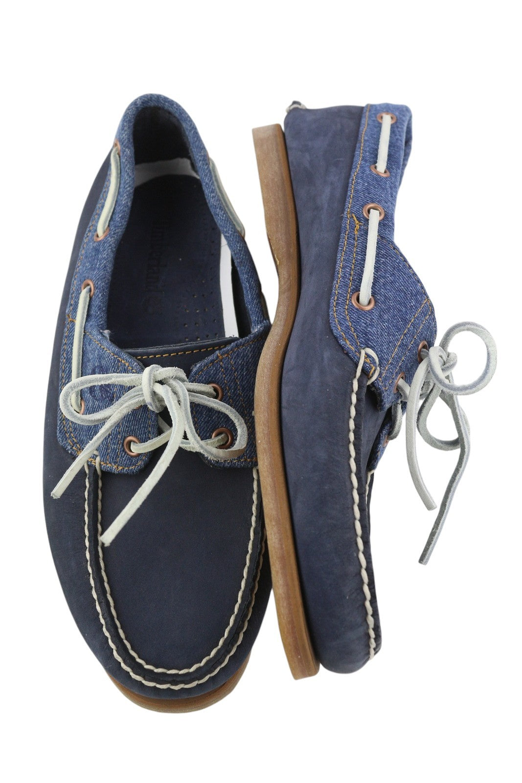 TIMBERLAND A1H5P Men Shoes EU43.5/44.5 Blue Leather Denim Almond Toe Laced