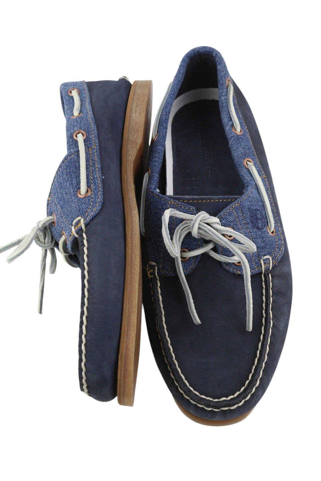 TIMBERLAND A1H5P Men Shoes EU43.5/44.5 Blue Leather Denim Almond Toe Laced