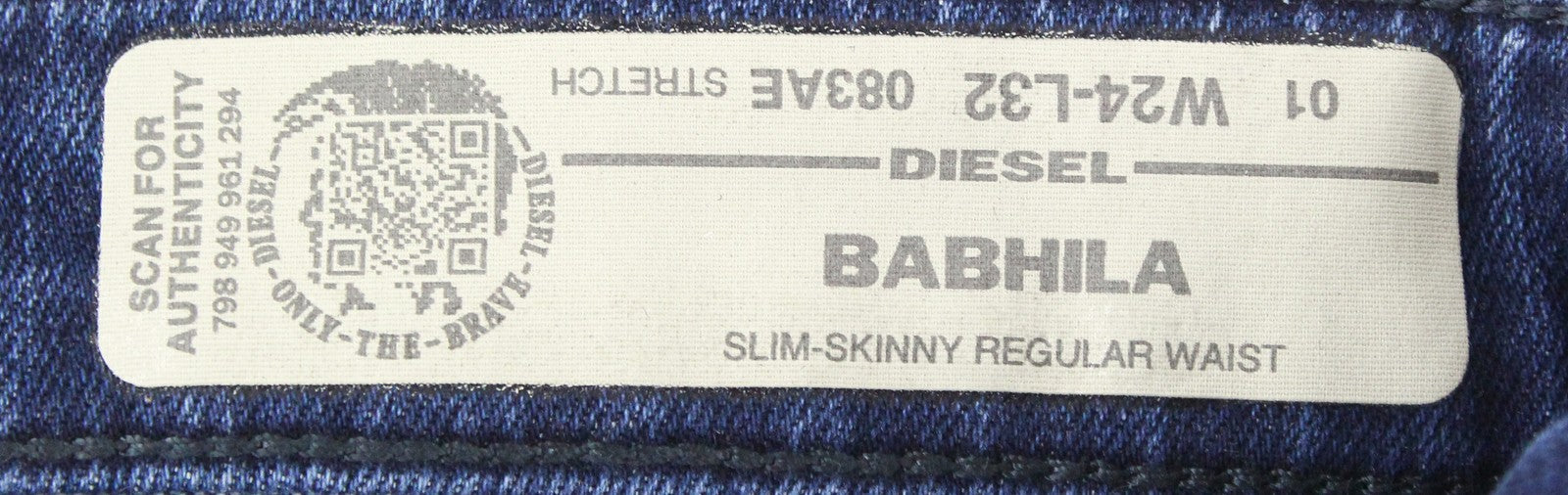 DIESEL Babhila 083AE Women's Jeans W24/L32 Blue Stretch Slim Skinny Fit Classic