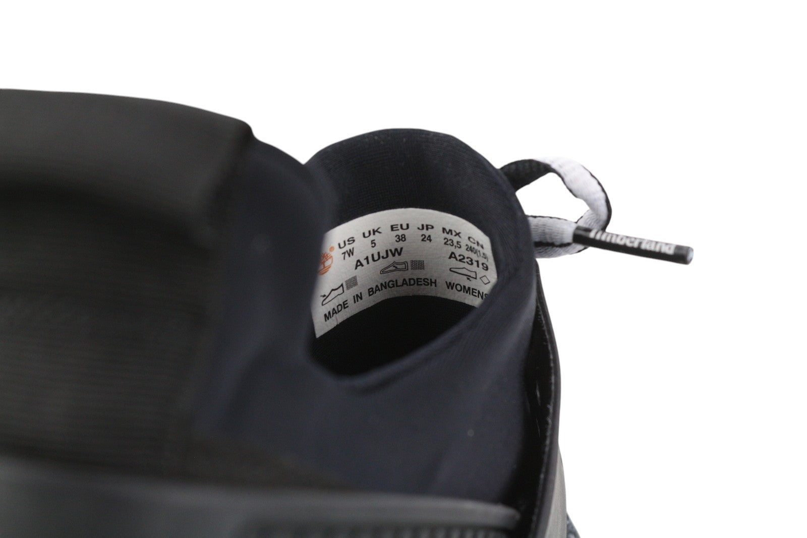 TIMBERLAND A1UJW Women Sneakers EU38 EU38.5 Black Almond Toe Lace Up Low Top